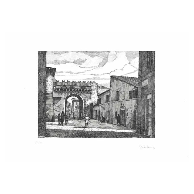 Giuseppe Malandrino, Roman View, Etching, 1970s For Sale