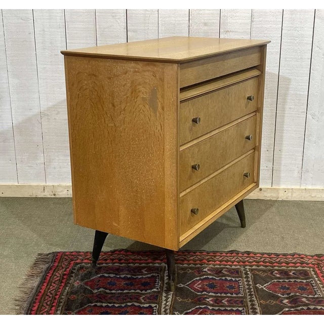 English Chest of Drawers in Oak with Compass Feet, 1970s For Sale - Image 8 of 16