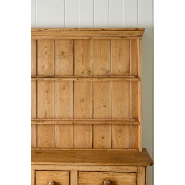 19th Century English Victorian Pine Dresser Base With Topper For Sale - Image 10 of 17