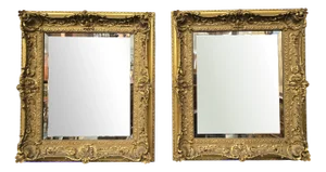Outstanding Gilt Mirrors, 1920, Set of 2