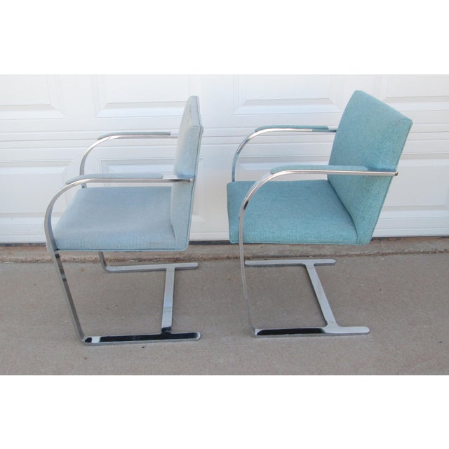 Late 20th Century Ludwig Mies Van Der Rohe Brno Style Chairs Flat Arm For Sale - Image 6 of 12