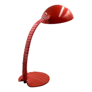 Elio Martinelli, Flex Calotta Mod. 660 Bright Red Table / Desk Lamp, Martinelli Luce Italy, 1972