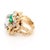 1990s Mid-Century Brutalist Carved Emerald, Baroque Pearl, and 14k Gold Cocktail Ring For Sale - Image 5 of 14