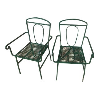 Antique Art Nouveau Wrought Iron Children’s Chairs - Pair For Sale