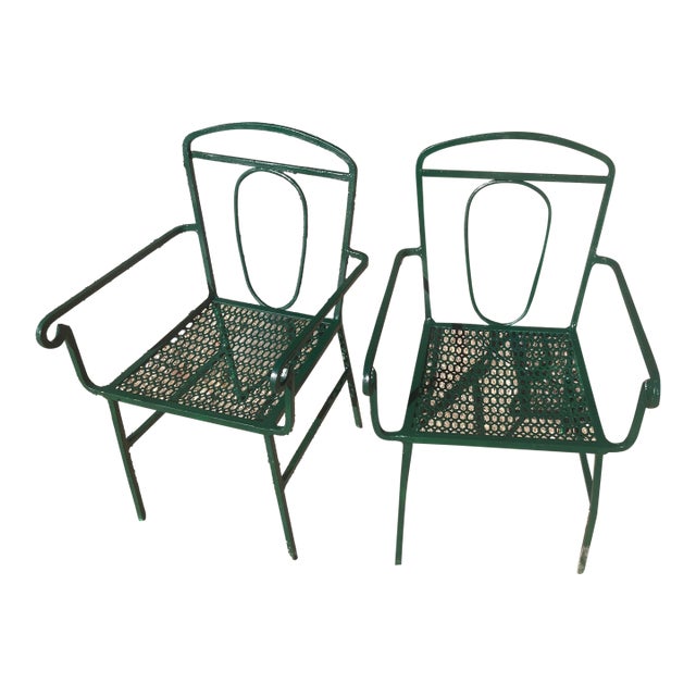 Antique Art Nouveau Wrought Iron Children’s Chairs - Pair For Sale