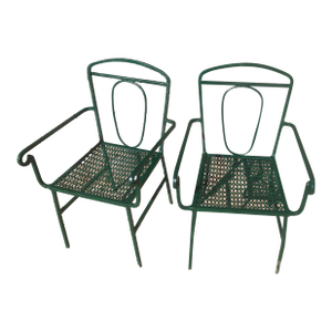 Antique Art Nouveau Wrought Iron Children’s Chairs - Pair