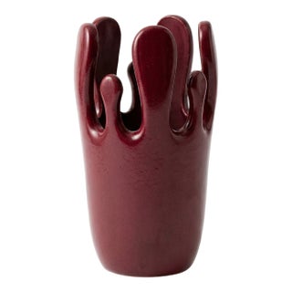 Crown Vase in Burgundy For Sale