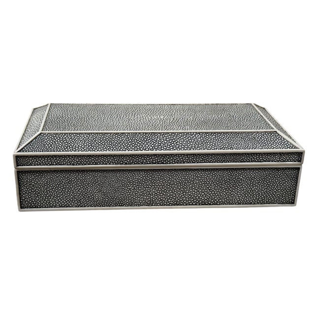 Modern Shagreen Clad Jewelry Box
