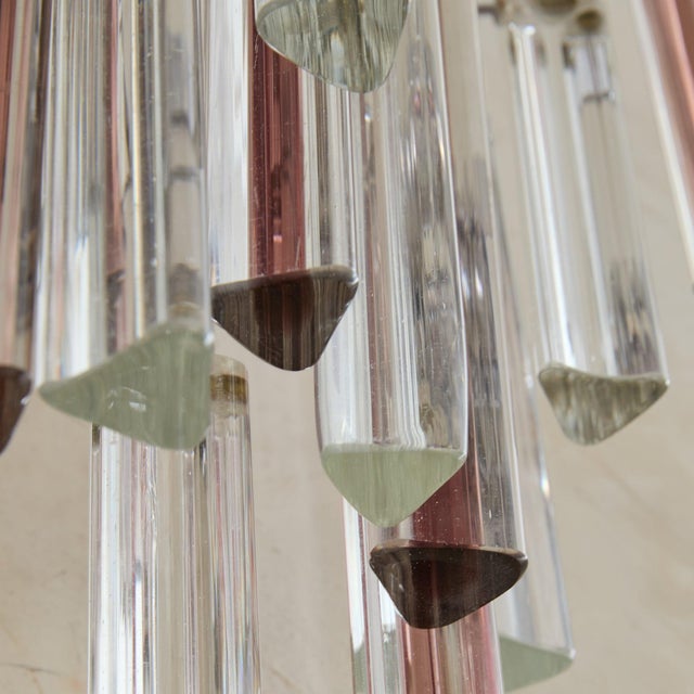 Pair of Pink Triedri Glass Sconces by Venini, 1960s For Sale - Image 10 of 11