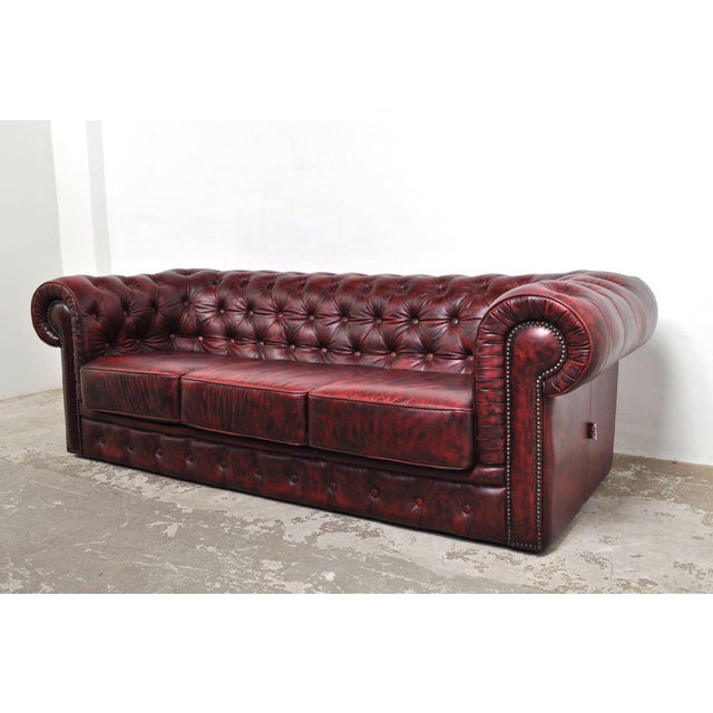 Animal Skin Vintage Chesterfield 3-Seater Sofa, 1970s For Sale - Image 7 of 14