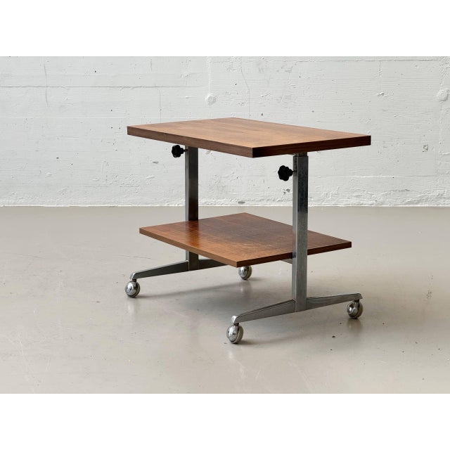 Height-Adjustable Side Table on Casters, 1960s For Sale - Image 15 of 16