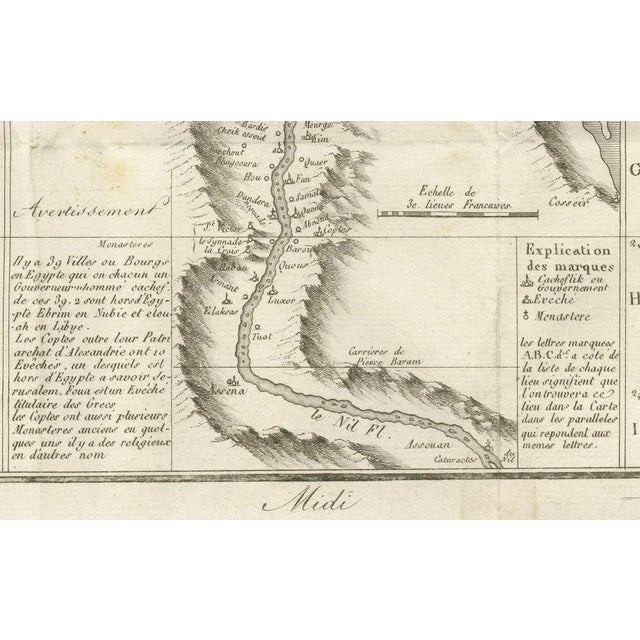 Antique Map of Egypt and the Nile Valley with City Index, 1715 For Sale - Image 5 of 10