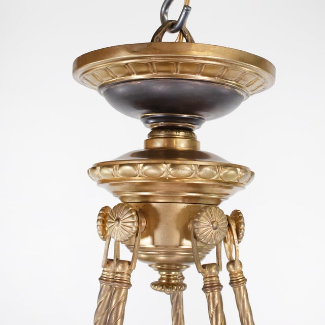 Early 20th C. French Louis-Philippe Revival Gilt and Patinated Bronze Chandelier For Sale - Image 16 of 18