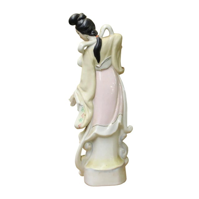 Figurative Chinese Oriental Ceramic Ancient Style Dressing Lady Figure For Sale - Image 3 of 6