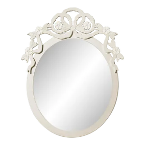 Fleur Home Garden District Thalia Oval Mirror in White Dove, 40x53