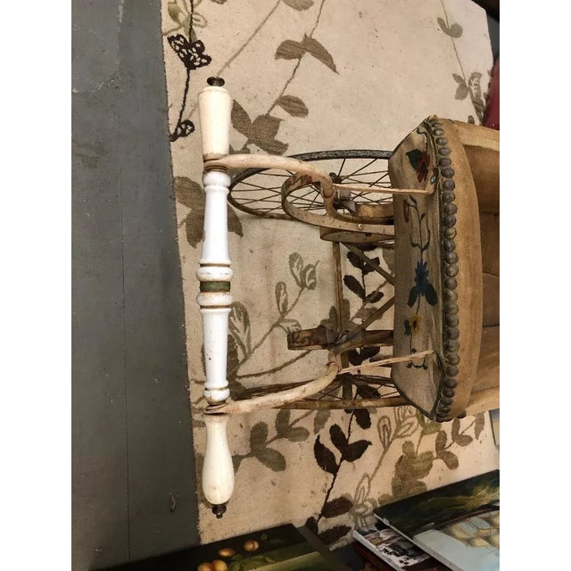 Brass 19th Century Continental Wood and Canvas Perambulator For Sale - Image 8 of 10