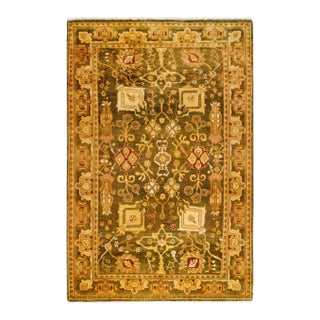 Ottoman, One-of-a-Kind Hand-Knotted Area Rug - Gold, 4' 1" x 6' 2" For Sale