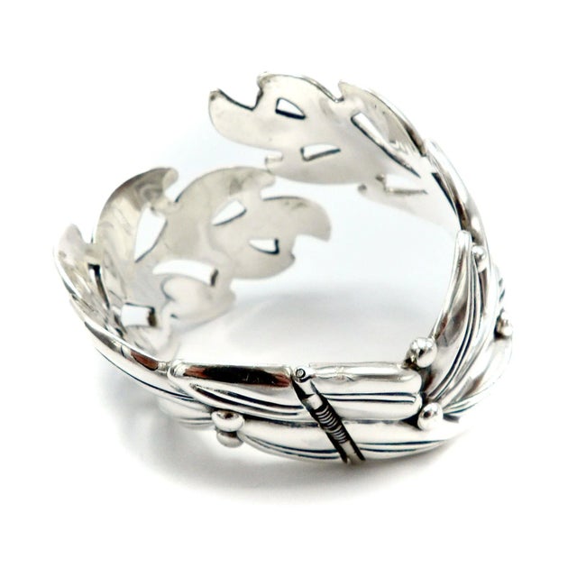 Margot De Taxco Sterling Silver Leaf Bracelet For Sale In Los Angeles - Image 6 of 7