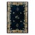 1900s Navy Floral Traditional Antique Chinese Peking Carpet Wool Knotted Rug For Sale