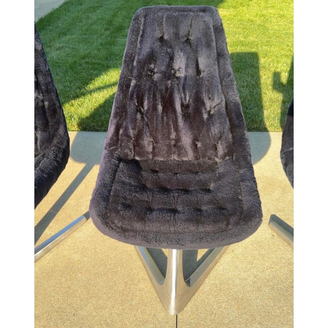 Mid-Century Modern 1960s Vladimir Kagan Sculpta Swivel Unicorn Chairs by Chromcraft Star Trek - Set of 4 For Sale - Image 3 of 12
