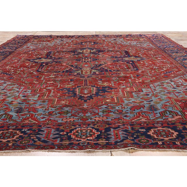 Late 19th Century Persian Heriz Rug, 09'05 X 12'02 For Sale - Image 9 of 10