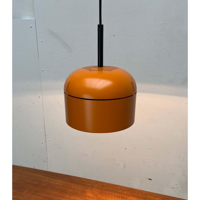Vintage German Space Age Yellow Orange Pendant Lamp by Arnold Berges for Staff, 1970s For Sale - Image 11 of 18