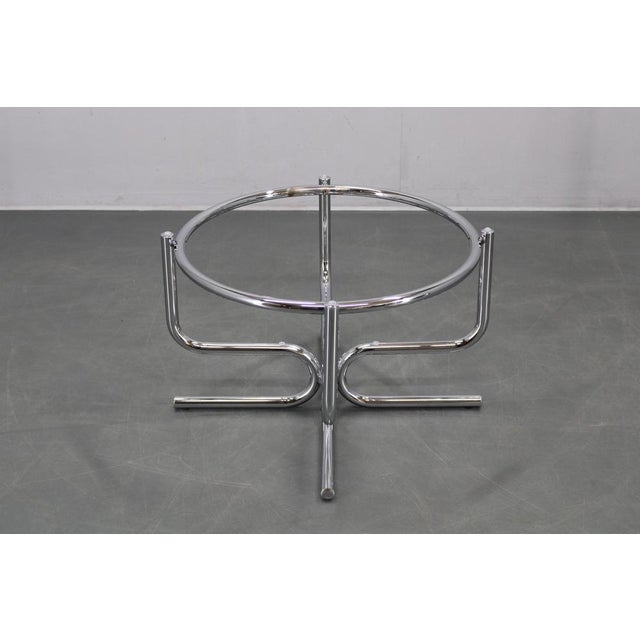 1970s Vintage Italian Chrome Tubular Coffee Table with Smoked Glass, 1970s For Sale - Image 5 of 14