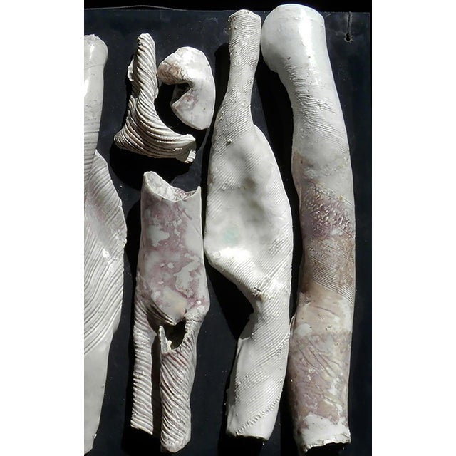 Ruth Duckworth German/American 1919 - 2009 Composition Sandstone glazed mounted on Plexi sheet 24 x 24 x 3.7 in. Ruth...