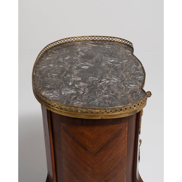 19th Century France Rich Mahogany Petite Marble-Top Side Table For Sale - Image 11 of 11