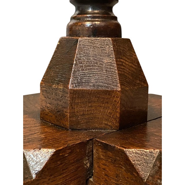 William and Mary Oak Candlestand For Sale - Image 4 of 7