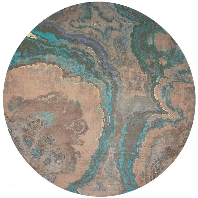 Abstract Nicolette Mayer Agate Clay 16" Round Pebble Placemats, Set of 4 For Sale - Image 3 of 3