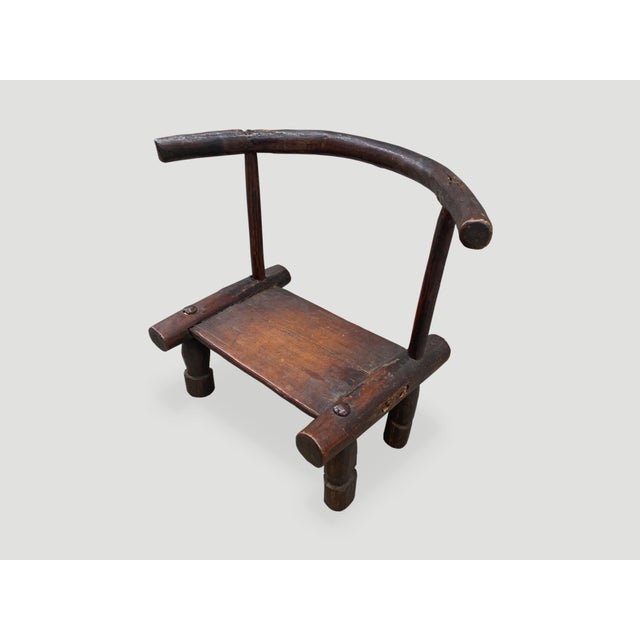 Tribal African Wooden Chair or Side Table For Sale - Image 3 of 6