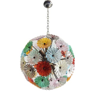 Sputnik Murano Multicolored Chandelier 51 Daisy Multicolored Glasses For Sale