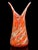 Beautiful vintage Murano hand blown orange and copper aventurine flecks over white, Italian art glass flared rim flower...