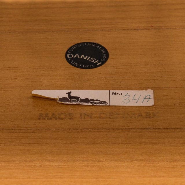 1950s Teak Bedside Table by Severin Hansen for Haslev Møbelsnedkeri, 1957 For Sale - Image 5 of 6