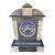 Antique 19th C Black Marble Mantel Clock Blue Dial Open Escapement 16” For Sale