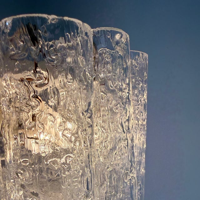 Vintage German Ice Glass Ceiling Lamp from Doria Leuchten, Germany, 1970s For Sale - Image 14 of 18