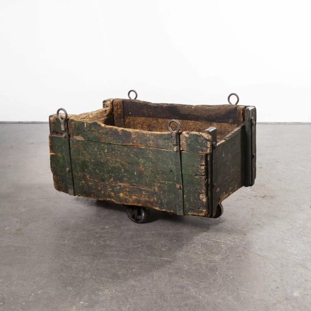 Industrial Box Trolley in Oak, 1890s For Sale - Image 13 of 13