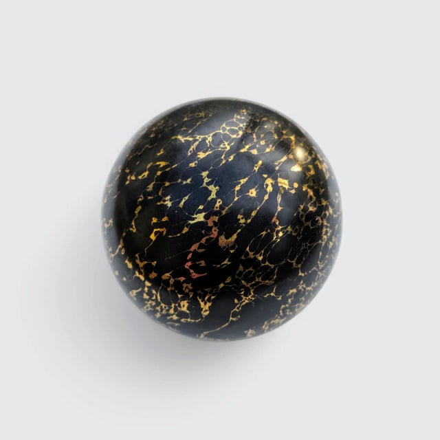 Vintage Postmodern Metallic Decorative Sphere Orb For Sale - Image 4 of 7