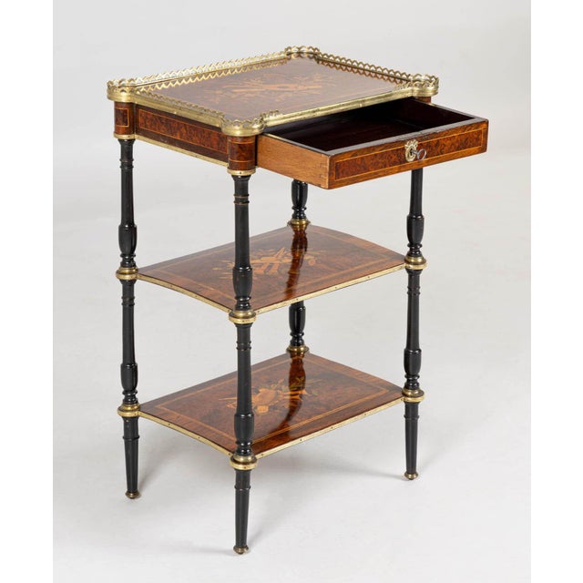 19th Century Marquetry Side Table, 1870s For Sale - Image 11 of 15