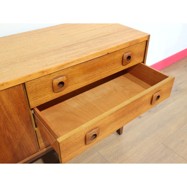 Wood Mid Century Modern Vintage Teak Credenza Sideboard Danish Style For Sale - Image 7 of 13