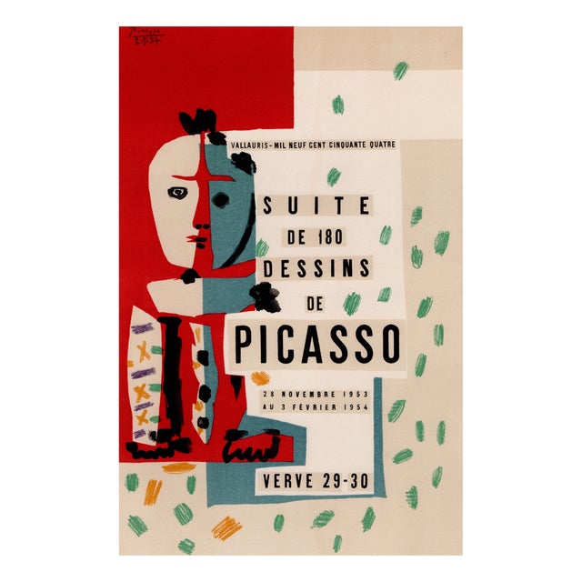 Pablo Picasso, Suite de 180 Dessins de Picasso, Original Colour Lithograph, 1954 For Sale