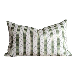 Lee Jofa Makassar Green Lumbar Pillow, 16" x 24" - Single For Sale