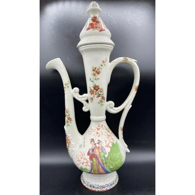 Antique Porcelain Ewer with Chinese Pattern For Sale - Image 5 of 6