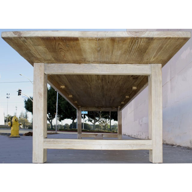 Naturally Distressed Pine Harvest Table, Built to Order by Petersen Antiques For Sale - Image 10 of 11