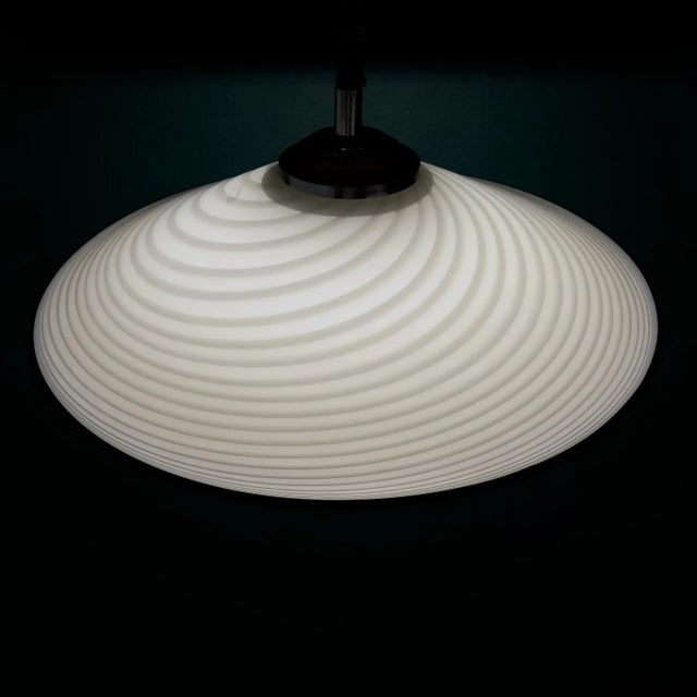 Vintage Swirl Murano Glass Pendant Lamp, Italy, 1970s For Sale - Image 4 of 16