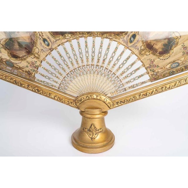 Louis XV Fan Displayed in a Carved Wooden Stand, 18th Century For Sale - Image 4 of 8