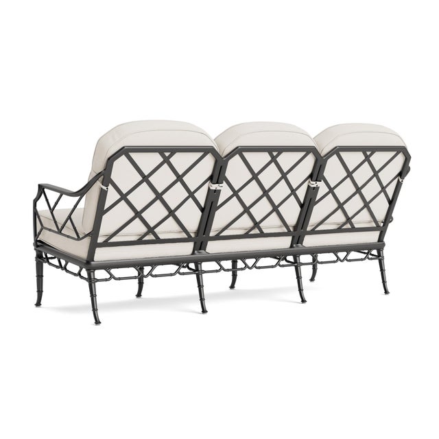 Not Yet Made - Made To Order Brown Jordan Calcutta Sofa, Textured Pewter frame with Fusion Natural fabric For Sale - Image 5 of 11