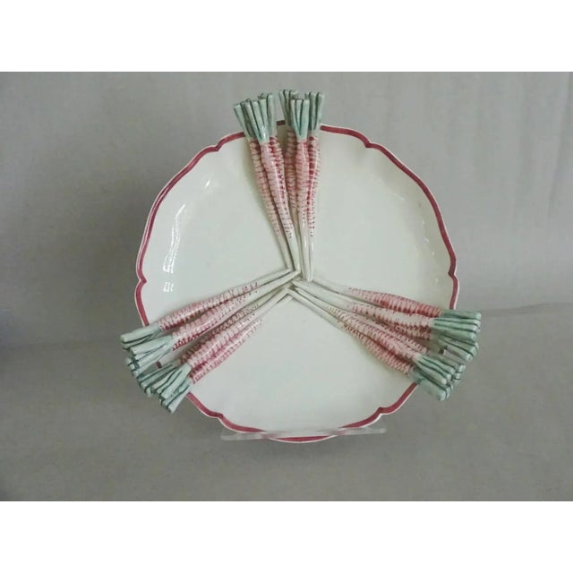 1970s Trompe l'Oeil Pottery Radish Plate For Sale - Image 5 of 11