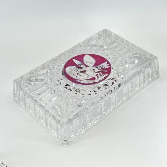 Hofbauer “Byrdes” Ruby Crystal 7-Inch Rectangular Lidded Jewel Box/Trinket Box (Vintage 1970’s-1990’s, Original Foil Label) For Sale - Image 14 of 16